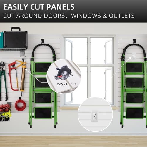 FRAYSCENT Slat Wall Paneling Garage Wall Organizer, Slatwall Panels Garage Tool - Image 6