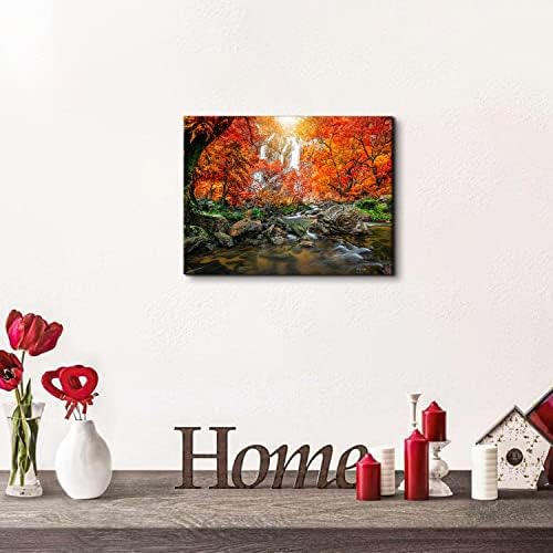 Sunset Waterfall Wall Art Burnt Orange Wall Decor Nature Tropical Forest - Image 6