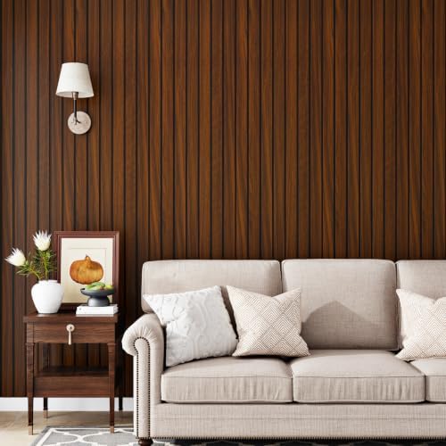 Wallercity 3D Brown/Red Self Adhesive Wood Slat Panels - Image 3