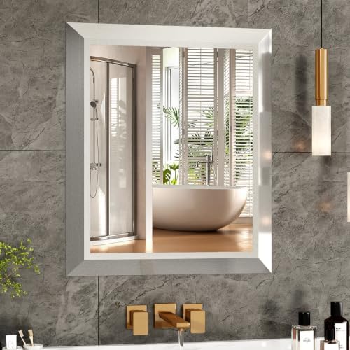 SMIROR 20x24 Brushed Silver Bathroom Vanity Mirror by SMIROR