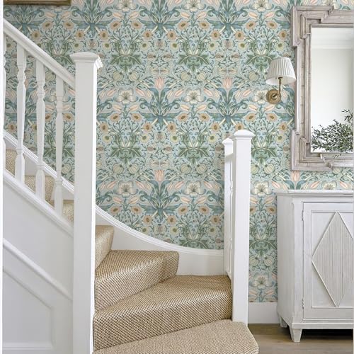 HueBurst 17.3"x118" Vintage Peel and Stick Wallpaper Floral Contact Paper - Image 4