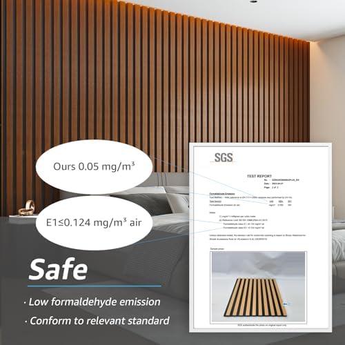 Art3d 4-Pack Soundproof Wood Slat Wall Panels, 94.5 x 7.9 Inch, Dark Walnut - Image 6