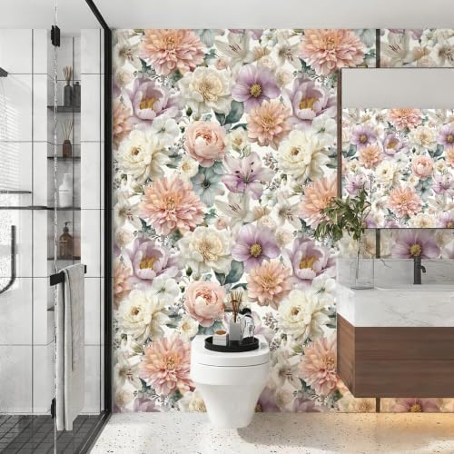 Stickorama Watercolor Floral Peel and Stick Wallpaper Self Adhesive 17.72" x - Image 3