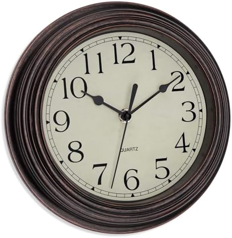 Foxtop 9 Inch Wall Clock Battery Operated Silent Small Retro Clock - Image 6