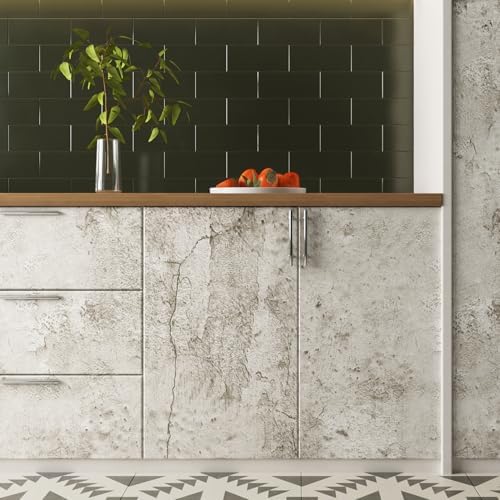Livelynine 15.8x197 Limewash Wallpaper Peel and Stick Textured 3D Concrete - Image 4