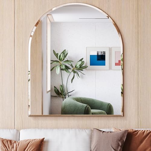 Frameless Bathroom Mirror, Arch Wall Mounted Mirror by Brauthon