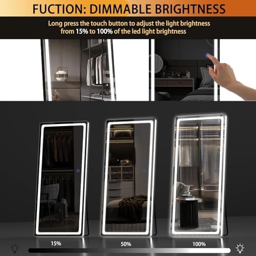 Hasipu Full Length Mirror with Lights, 55.7" x 16" LED Floor, Full Body - Image 4