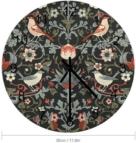 William Morris Wall Clock Silent Non Ticking Battery Operated, Vintage Art - Image 2
