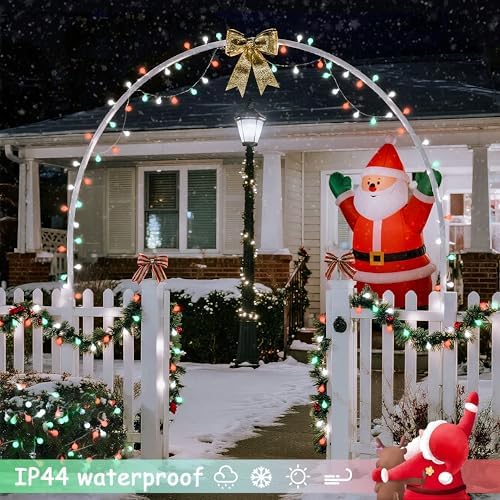 JMEXSUSS 33ft 100 LED Globe Red White and Green Christmas String Lights - Image 5