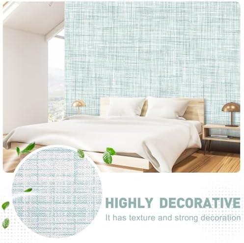 Light Green Grasscloth Wallpaper Peel and Stick Wallpaper Texture Contact Paper - Image 5