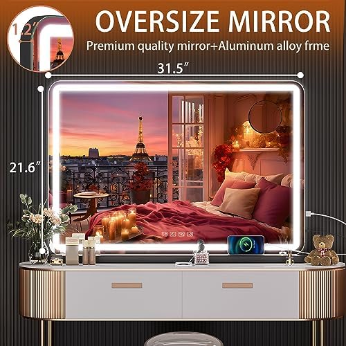 Hasipu Vanity Mirror with Lights and Bluetooth Speaker, Lighted Makeup Mirror - Image 3