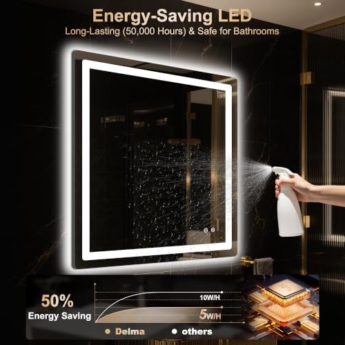 Delma 35x35 LED Bathroom Vanity Mirror - Image 7