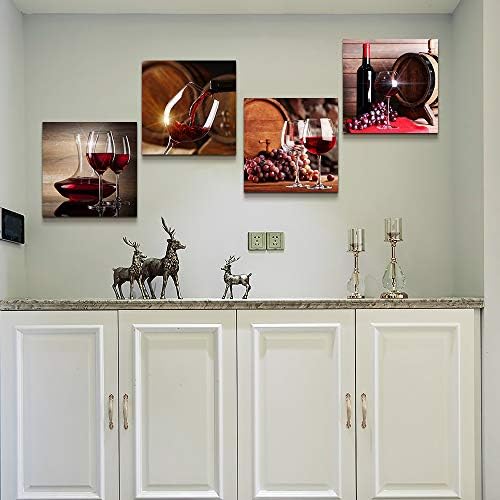 Kitchen Wall Art for dining room Wall Decor Still life wine Fruit goblet Canvas - Image 2