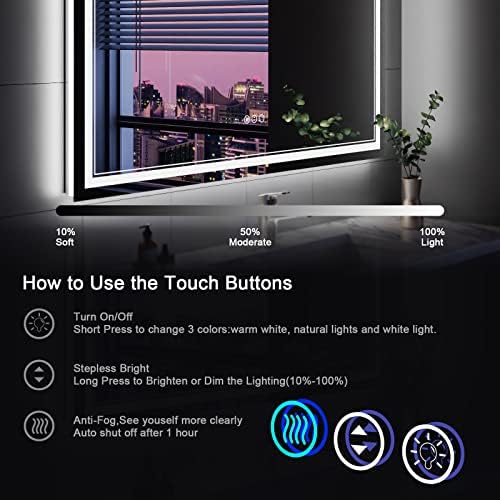 60x30 Inch LED Bathroom Mirror - Image 2
