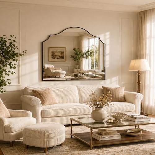 26"x35" Black Arched Wall Mirror, Decorative Mirror - Image 4