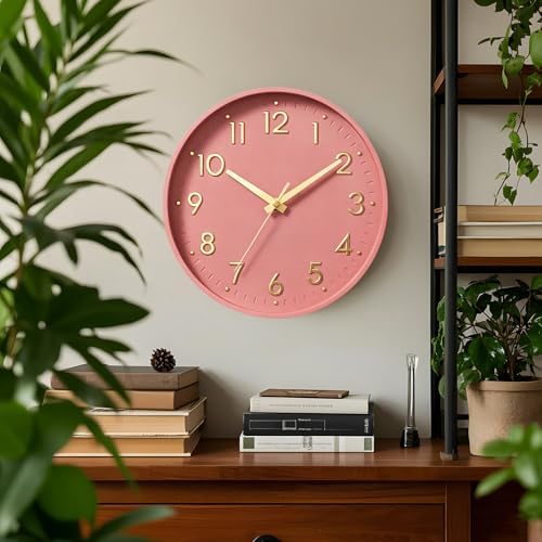 Mosewa 10 Inch Wall Clock Battery Operated Silent Non Ticking Analog - Image 2