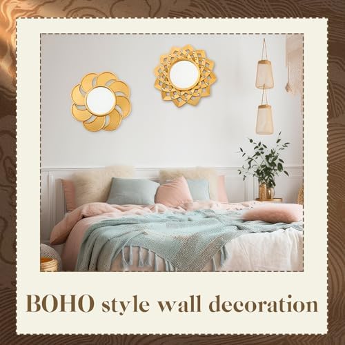 Barydat 10 Pcs Boho Gold Sun Mirrors - Image 5