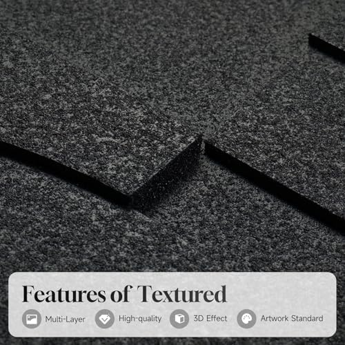 Large 3D Textured Modern Black Abstract Wall Art - Image 3