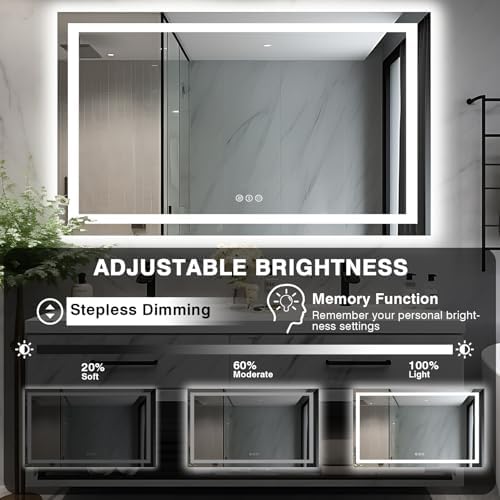 EchosLife 50"x32" LED Lit Bathroom Mirror - Image 5