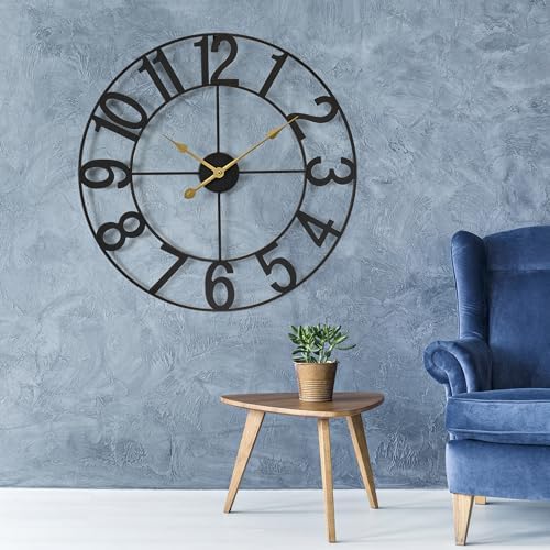 Sorbus Large Wall Clock, Metal Frame, Battery Powered - Image 7