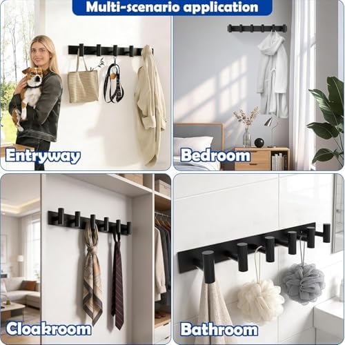 Matte Black Coat Rack Wall Mount - Image 5