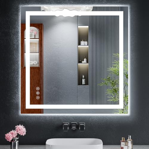 32"x32" LED Bathroom Mirror by MYSUNORIA