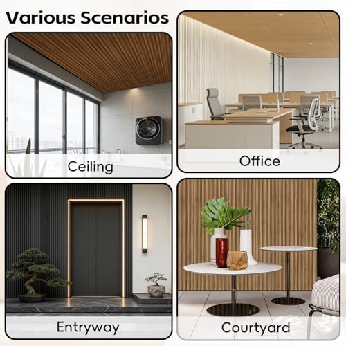 RITOLLO 10 Pack WPC Slat Wall Panels, 90.6" x 6.6" Fluted 3D Accent Wall - Image 7