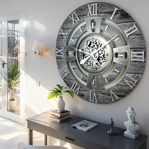 ImprovingLife The Gears Clock Real Moving Gear Wall Clock England Line) - Image 4