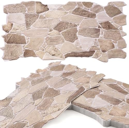 3D Faux Stone Wall Panels 12 Pack Covers 55.6 Sq ft, 38.6" x 18.9" by Unknown