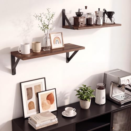 Wall Shelves 6" Deep 16x6 Inch, Rustic Brown - Image 4