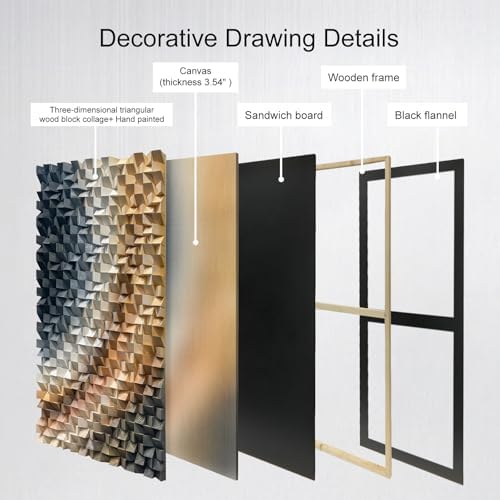 LIUZEYUE Colorful Wood Block Wall Art, Mirrored Color-Flow Mosaic - Image 4