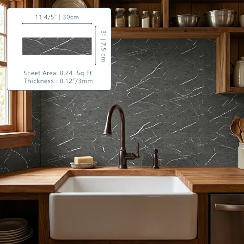 40-Sheet Flexible Stone Peel and Stick Backsplash Tile, Subway Texture - Image 2