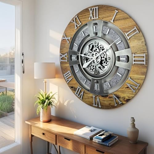ImprovingLife The Gears Clock Real Moving Gear Wall Clock England Line) - Image 2