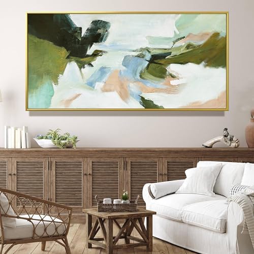 Suconvng Large Gold Framed Wall Art Abstract Colorful Wall Art Living Room - Image 5