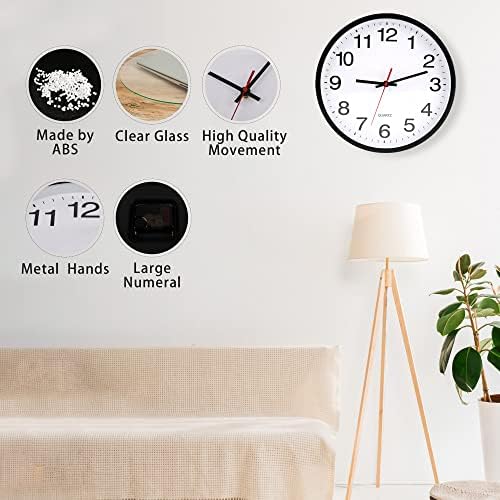 12In Wall Clock, Battery Operated, Non-Ticking Analog Clock - Image 5