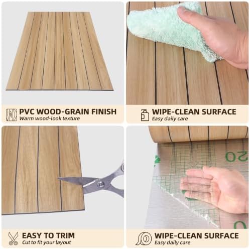 Peel and Stick Wood Slat Wall Panels, Light Yellow, 236 x 15.7 in - Image 6