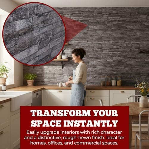 K&B Panels 3D Wall Panels, Slate Effect Styrofoam Wall Panelling Kit, - Image 2