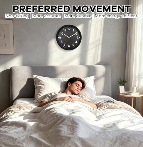 12" Modern Silent Battery Wall Clock, Decorative Wall Clocks Indoor - Image 2