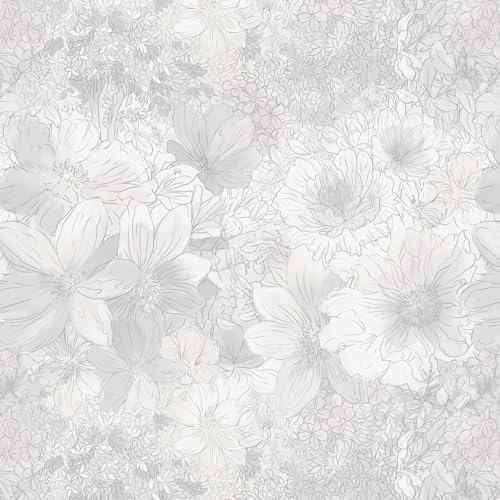 Heroad Floral Peel and Stick Wallpaper Vintage Grey/Pink Contact Paper by HeroadBrand