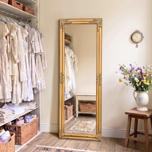 TRAHOME Vintage Full Length Mirror, 55”x20” Gold Antique Baroque Mirror - Image 7