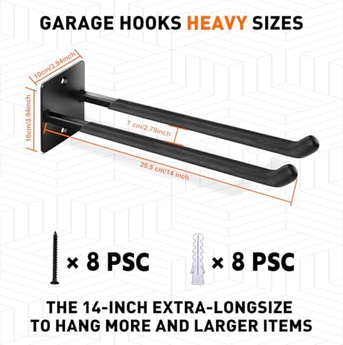 14" Large Heavy-Duty Garage Hooks - Image 2