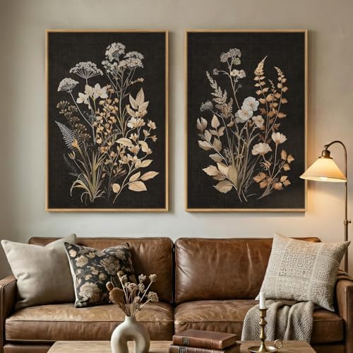 Large Framed Vintage Botanical 24x36 Wall Art by Cuspin