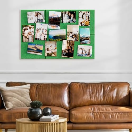 MaxGear Felt Bulletin Board 36" x 24", 6 Pack Emerald Green Felt Wall Tiles - Image 6