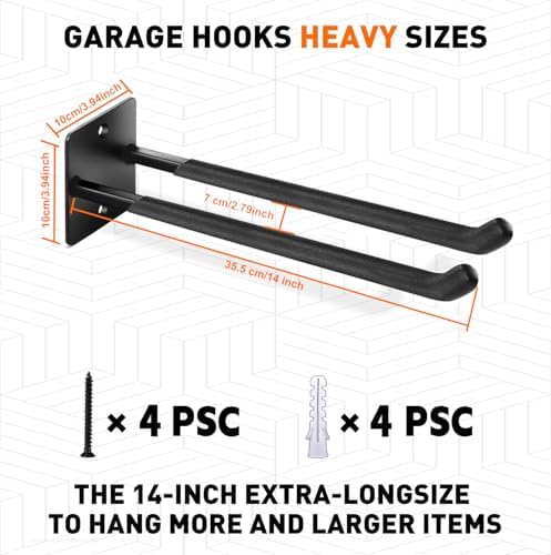 14" Large Heavy-Duty Garage Hooks - Image 3