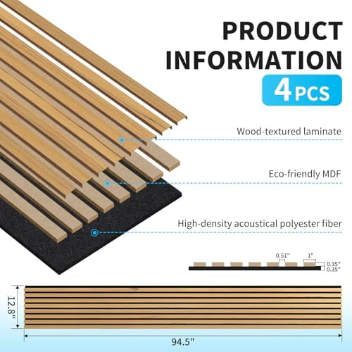 Art3d 94.5 x 12.8 Inch Soundproof Wood Textured Wall Panels - Image 5