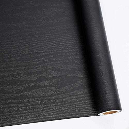Abyssaly Black Wood Contact Paper Peel and Stick Wallpaper by Abyssaly