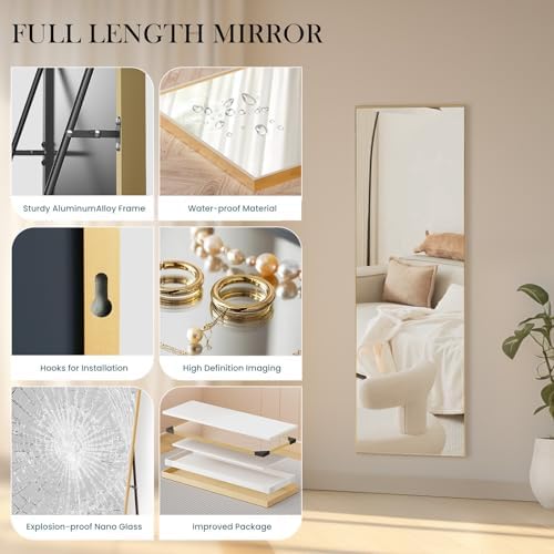 DUMOS 59"x16" Full Length Mirror, Full Body Mirror - Image 5