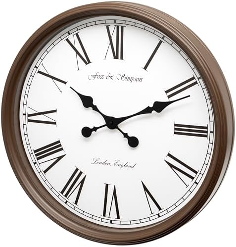 Extra Large 50cm Wall Clock in Brown by Fox+and+Simpson