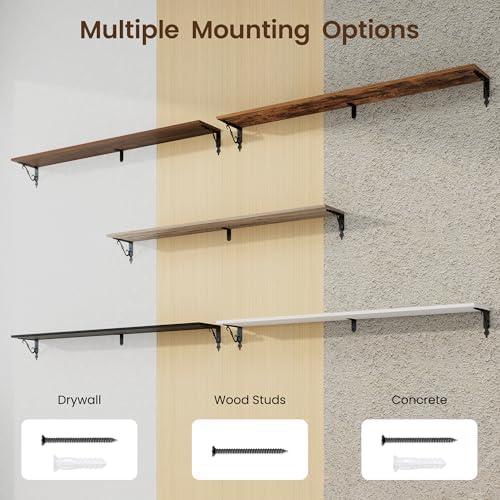 RICHFOCUS Floating Shelves for Wall Decor, 55.1W x 8D Shelves Set of 2 - Image 6