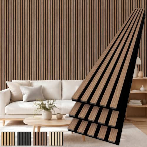 TONOR Wood Panels for Wall, 3 Pack 94.5'' x 7.9''-15.48 sq.ft Acoustic Wall by TONOR